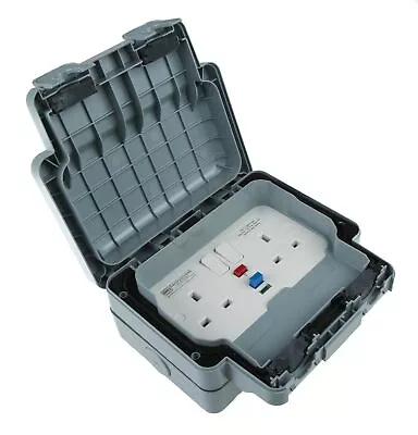 1 Pcs - MK Electric Masterseal Plus 13A BS Fixing Active 2 Gang RCD Socket P • £259.28