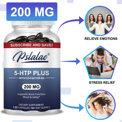 5-HTP Plus 200mg - With Co-factor B6 - Sleep Aid Positive Emotions & Relaxation • $20.89