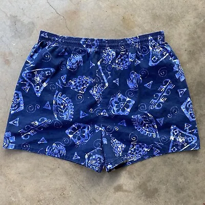 Vintage Marina Cali Pattern Shorts Size Men’s Large Beach Swim Surf Ocean Cotton • $24.95
