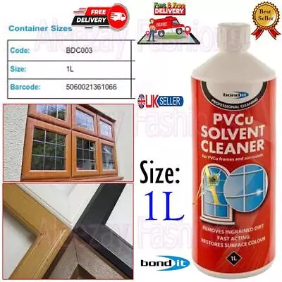 Solvent Cleaner PVC Upvc PVCu Windows Doors & Conservatory Fascias Cleaning - 1L • £9.45