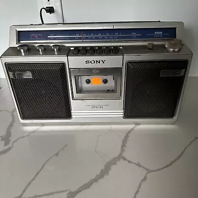 Vintage Sony CFS- 43 Boombox Tested Works Ghettoblaster Stereo Cassette Player • $99.99