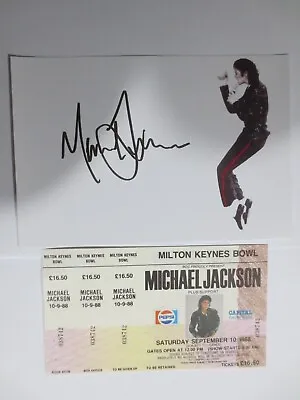 Michael Jackson Bad Tour Milton Keynes Bowl 1988  Concert Ticket With Autograph • £30