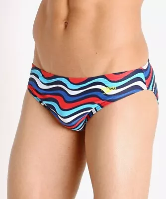 New Speedo Men's Wavy Mood Solar 1  Swim Race Brief Bittersweet 34  7730211 • $29