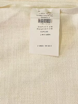 White Ecru Linen Cotton Blend Fabric Clothing Pillows Drapes 59” X 2 Yds Vintage • $19.99