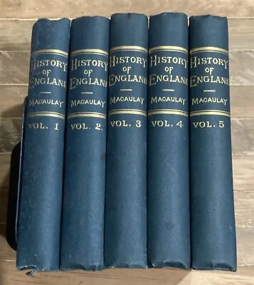 Macaulay's History Of England First Edition 1889 Complete Set Very Good Vol. I-V • £160.85