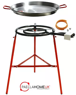 50cm Polished Paella Pan + 40cm 2Ring Gas Burner + 75cm Reinf. Legs ECO Set    • £109.99