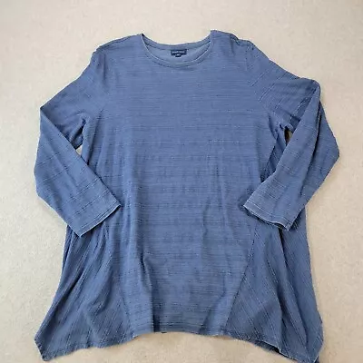 Pure Jill J. Jill Tunic Top 100% Cotton Women's Indigo Blue Stripe L/S Size XL • $21.71