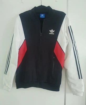 $16 • Buy ADIDAS Black White & Red  Jacket Size L