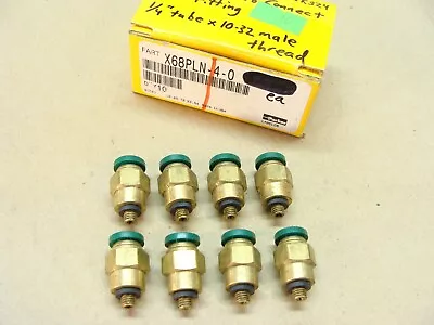 NEW 8 Parker USA X68PLN-4-0 Brass Prestolok Fitting 1/4 Tube X #10-32 Male • $30