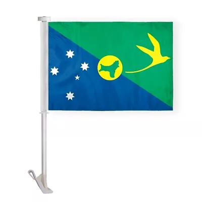 Christmas Islands Car Window Flags Stitched Hems 19  Stiff Pole 2-Sided Wpoly • £22.37