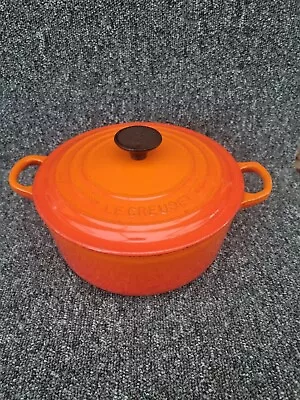 Le Creuset Cast Iron Casserole Dish Size 20cm Volcanic Orange • £54.99