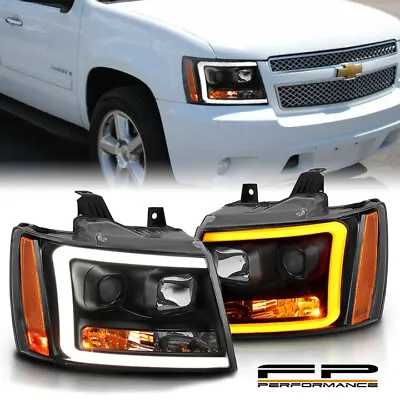 For 2007-2014 Suburban Tahoe Avalanche Black LED Swtichback Projector Headlights • $305.99