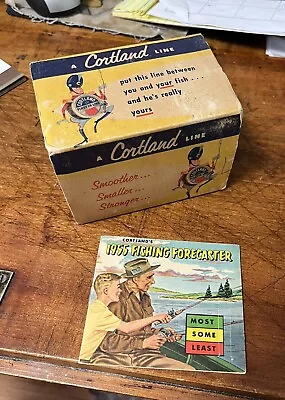 Cortland Fishing Line Box & 1955 Cortland Fishing Forecaster Vintage NY Tackle • $7.95