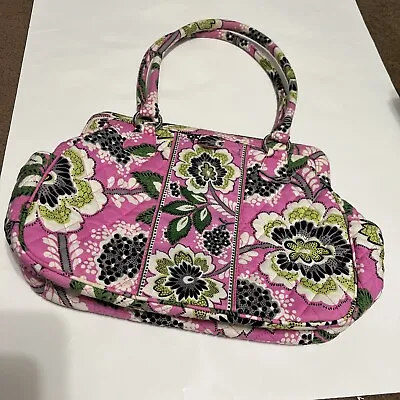 Vera Bradley Priscilla Pink Purse Frame Bag Pink Black White Magnetic • $16.58