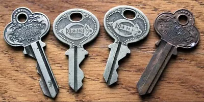 $4 • Buy 4 Vintage Keys Corbin Cabinet Lock Co. On 2 And P&F Corbin , New Britian, CT