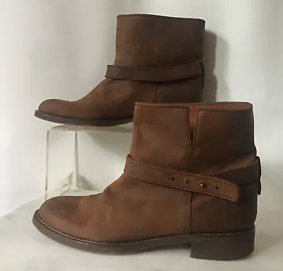 Madewell Motorcycle Low Brown Distressed Leather Boots Size 9 • $67