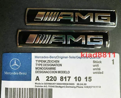 Metal 3D 2x Mercedes Benz AMG Logo Car Side Emblem Badge Sticker Fender Badges • $19.99