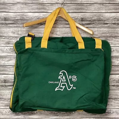 Vintage Oakland Athletics Garment Travel Bag Green MLB A's Duffle 70s 80s • $60