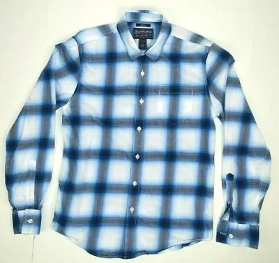 Plaid Flannel Shirt Sz S VTG 90s American Rag Big Box Shadow Plaid Light Flannel • $47.48