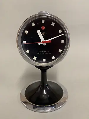 Restored 1970s Chinese Golden Rooster Space-Age Pedestal Alarm Clock • $140