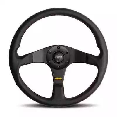 Momo Tuner 320mm Steering Wheel W/ Black Leather & Red Stitching • $229