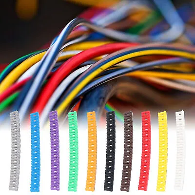 Clip On Cable Marker Waterproof Cable Identification Tube Colorful 0‑9 Number DT • £7.78