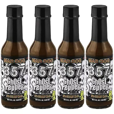 Mad Dog 357 Ghost Pepper Hot Sauce 5Oz - Four Bottle Gift Pack • $76.96