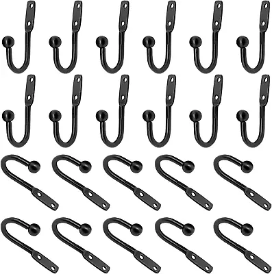 Metal J Shaped Iron Hooks 1.9 Inch Wall Mounted Single Hooks Simple Hanger Hoo • $13.99