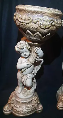 Vtg Marwal Industries Chalkware Mid Century Cherub Statue Planter 15 1/2  • $39.99