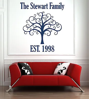 Personalised Family Tree Wall Art Sticker Mural Decal. Home Wall Living Room • £17.04