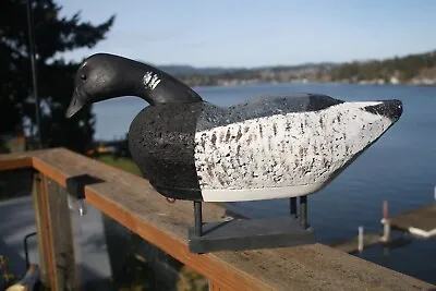 Black Brant Goose Decoy By Unknown Cork/wood OP Tack Eyes. • $85