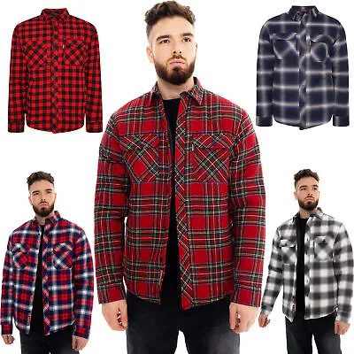 River Road Mens Padded Quilted Shirt Jacket Lined Lumberjack Fleece Flannel Work • £16.99
