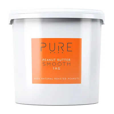 Pure Natural Peanut Butter 1kg High Protein No Sugar Or Salt - Smooth & Crunchy • £7.99