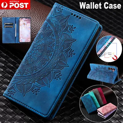 For Samsung S24 S23 FE S22 S21 S20 Ultra Plus S10 Case Leather Wallet Flip Cover • $14.59