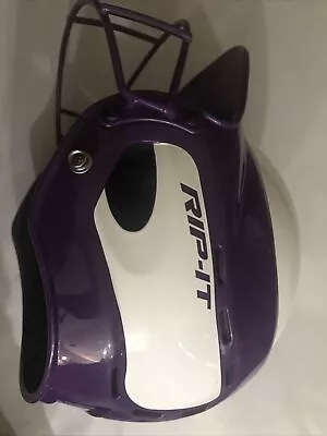 Girls Rip It Batting Helmet And Face Mask..purple And White • $19.99