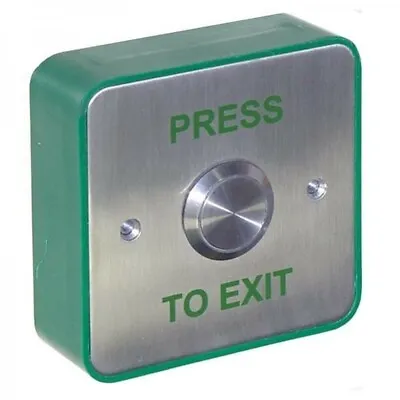 £14 • Buy Stainless Steel Exit Button Green Box Vandal Resistant Interior Press To Exit 