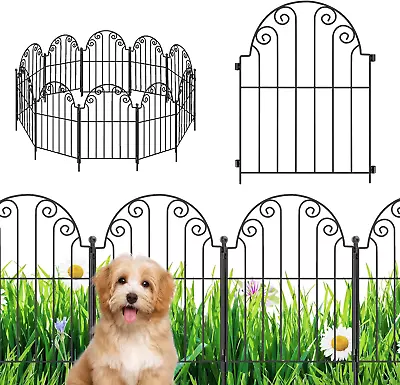 Decorative Garden Fence 10 Panels No Dig Rustproof Metal Fencing 11Ft Long Anim • $55.38