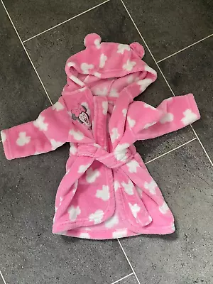 Baby Girl George Minnie Mouse Pink/White Dressing Gown Age 6-9 Months • £2.50