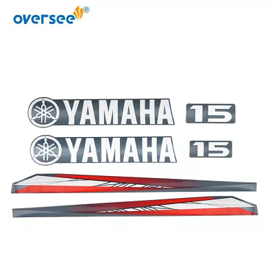 63W-42677 For Yamaha 15 Hp Outboard Decals Sticker Kit Marine Vinyl Top Cowling  • $35.64