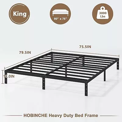 Hobinche T40-1005 King Size Bed Frame Steel Mattress Foundation • $79