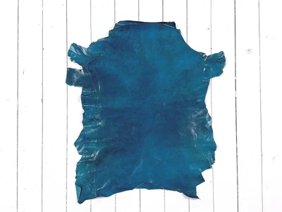 £14.99 • Buy 1mm Dyed Veg Tan Suede Sheepskin Leather Craft Half/whole Hide - Peacock Blue
