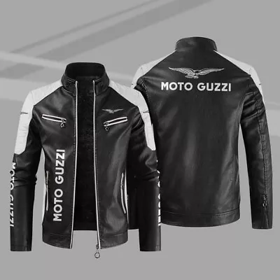 Moto Guzzi Motorcycles Racing Motor Bike Riding Faux/PU Leather Jacket • $80