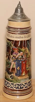 Man Teasing Woman By Marzi & Remy 1.5 Liter German Beer Stein Antique # 1519 • $79