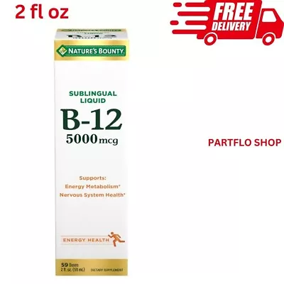 Vitamin B-12 5000 Mcg Energy Metabolism Support Sublingual Liquid Drops 2 Fl Oz • $13.99