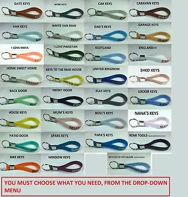 £2.39 • Buy Key Ring Loop Fob Keyring With 31 Types Of Messages On Key Rings, Home Key Ring