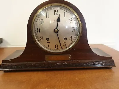 1930s 8 Day Striking Napoleon Hat Mantel Clock Mahogany Case C21 Empire J Walker • £30