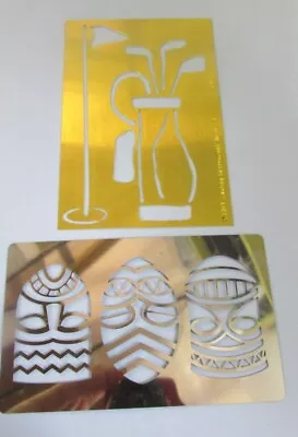 Brass Stencils X 2 - Easter Eggs And  Golf Theme - Brand  New • £1.99