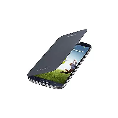 Flip Cover For Samsung Galaxy S4 Siv Gt I9500 - Black - Free Uk Post • £1.99