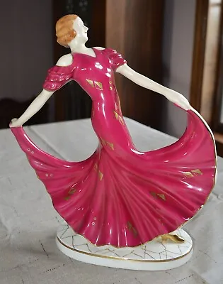  11  Lovely Antique Art Deco Porcelain Moriyama Japan Dancing Lady Figurine  • $149.99