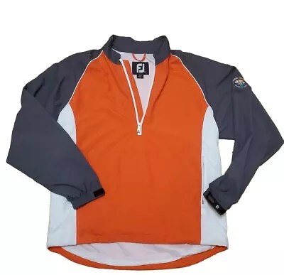 Footjoy Mens Golf  Pullover 1/2 Zip Orange/Gry/Wht Lined Waterproof Lightweight  • $25